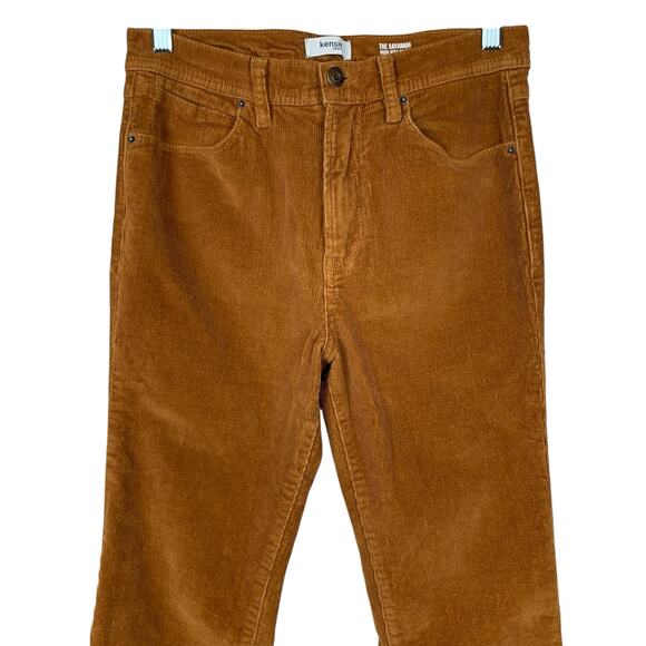 Kensie Jeans Savannah High Rise Flare Tan Corduroy Pants Women's 4 (28 x 30) - Picture 2 of 8